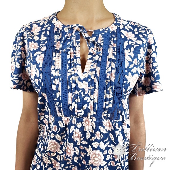 LUCKY BRAND Women's Printed Tie Front Blouse NWT - Picture 3 of 9